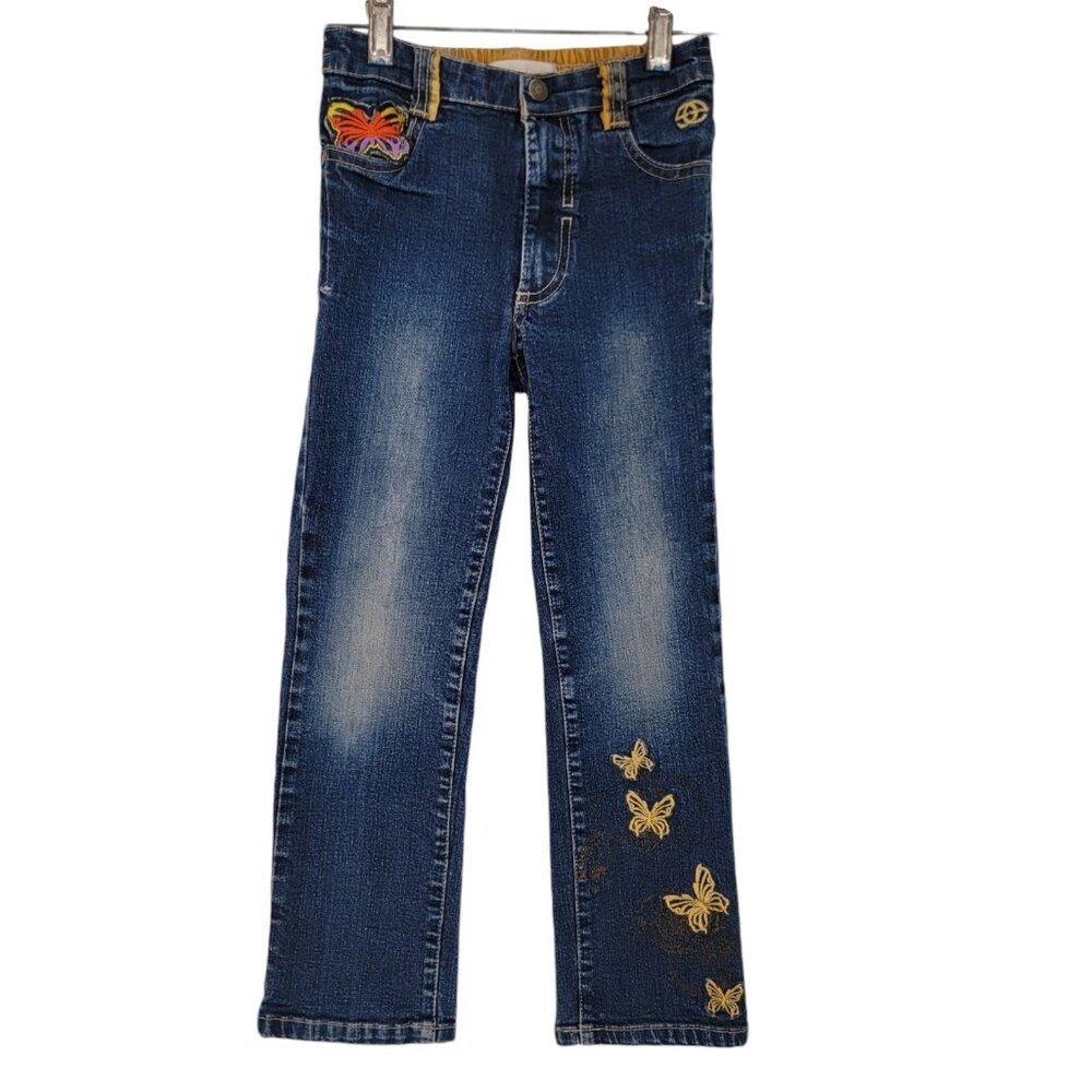 Red By Marc Ecko Jeans Girls Size 6 Embroidered Pockets Legs‎ Butterflies